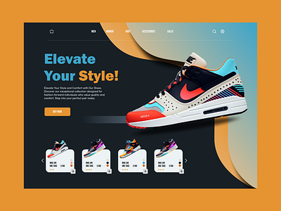 Shoes Store Landing Page 3d branding illustration nike shoes store landing page sneakers ui website