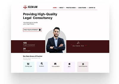 A UI design for a law firm landing page ui