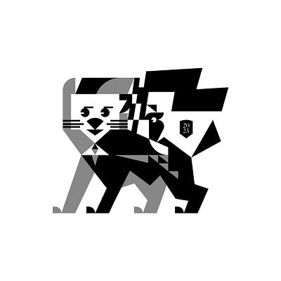 LION branding flat graphic design icon illustration logo minimal