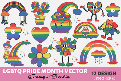 LGBTQ Pride Month SVG Design Bundle vector file eps