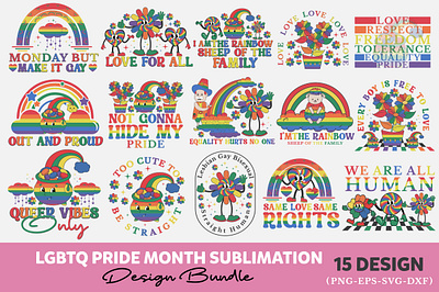 LGBTQ Pride Month SVG Design Bundle file lgbt pride png bundle png sublimation download