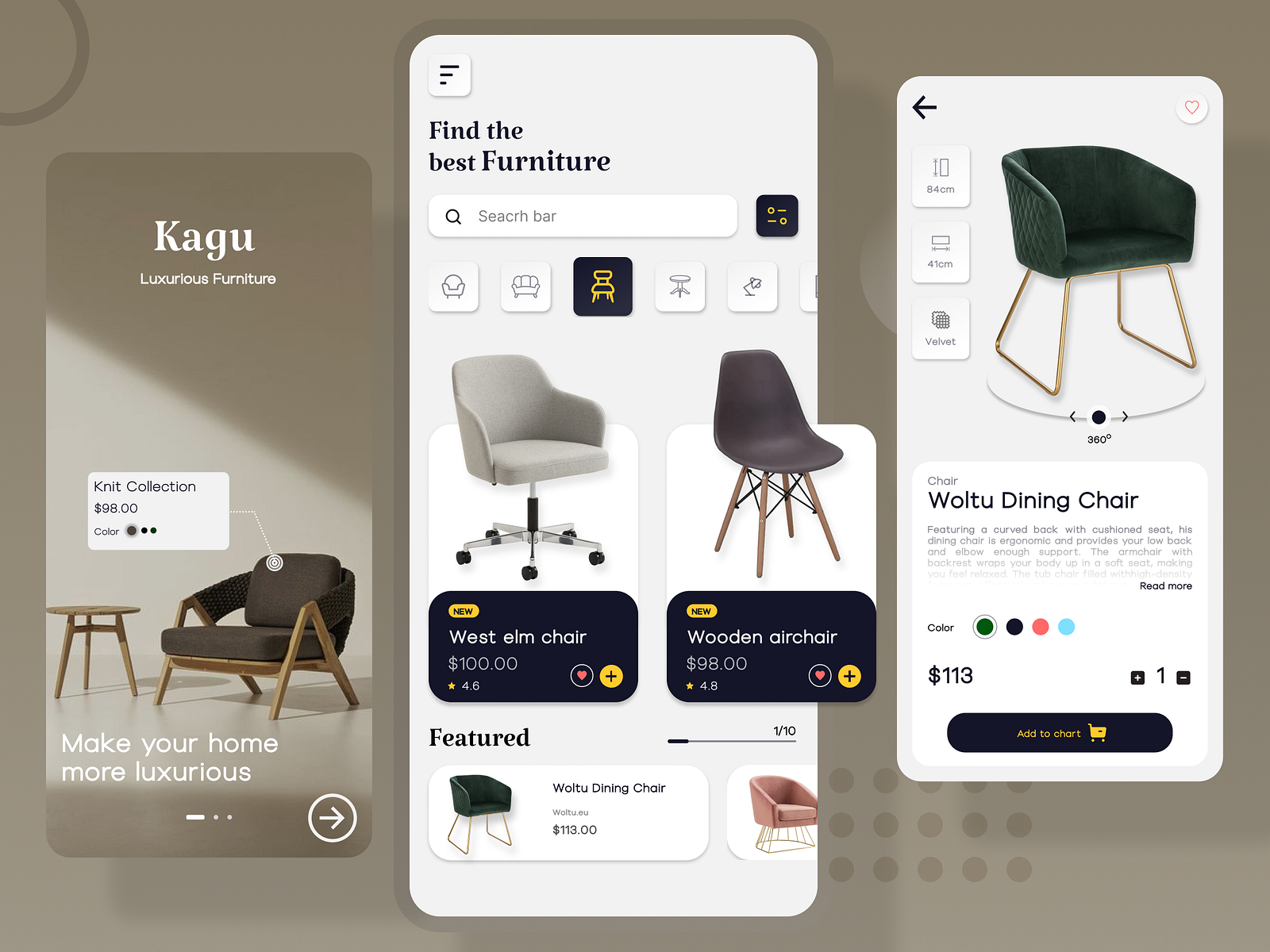 Furniture App Design by Nurfahadi Syahputra on Dribbble
