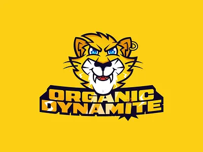 Organic Dynamite logo proposal animal logo branding design esport logo graphic design logo mascot logo tiger
