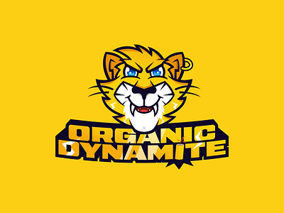Organic Dynamite logo proposal animal logo branding design esport logo graphic design logo mascot logo tiger