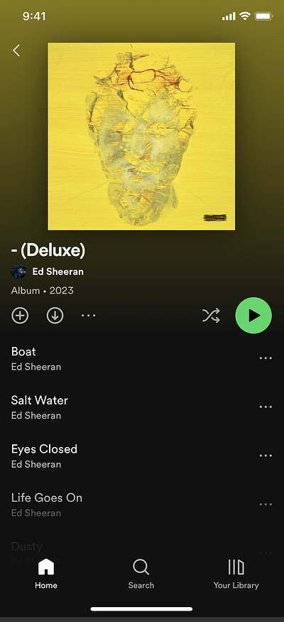 spotify music page branding graphic design ui
