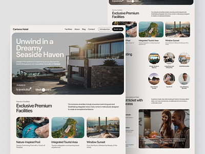 Cartono Hotel - Landing Page facilities section figma hero homepage hotels landing page layout nature ui user interface