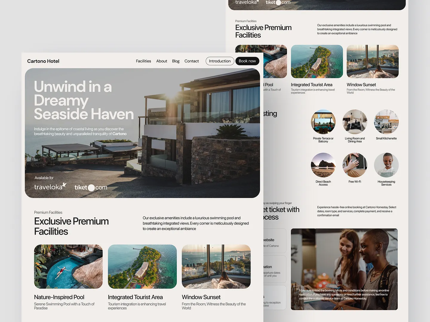 Stunning Callout Section Design for Cartono Hotel Landing Page