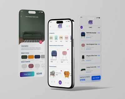 Furniture App UI Design app branding design furniture graphic design logo ui ux