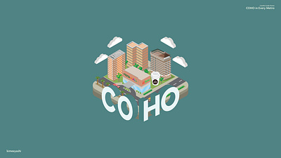 COHO Isometric Ad art artist branding buildings community condo condo homes design designer graphic design graphic designer home illustration isometric isometric ad isometric mao logo mall vector