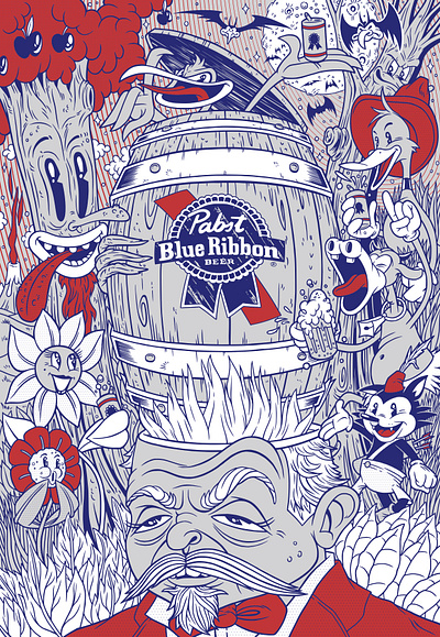 Pabst Blue Ribbon ~ Beer Can Design beer branding can design design graphic design illustration