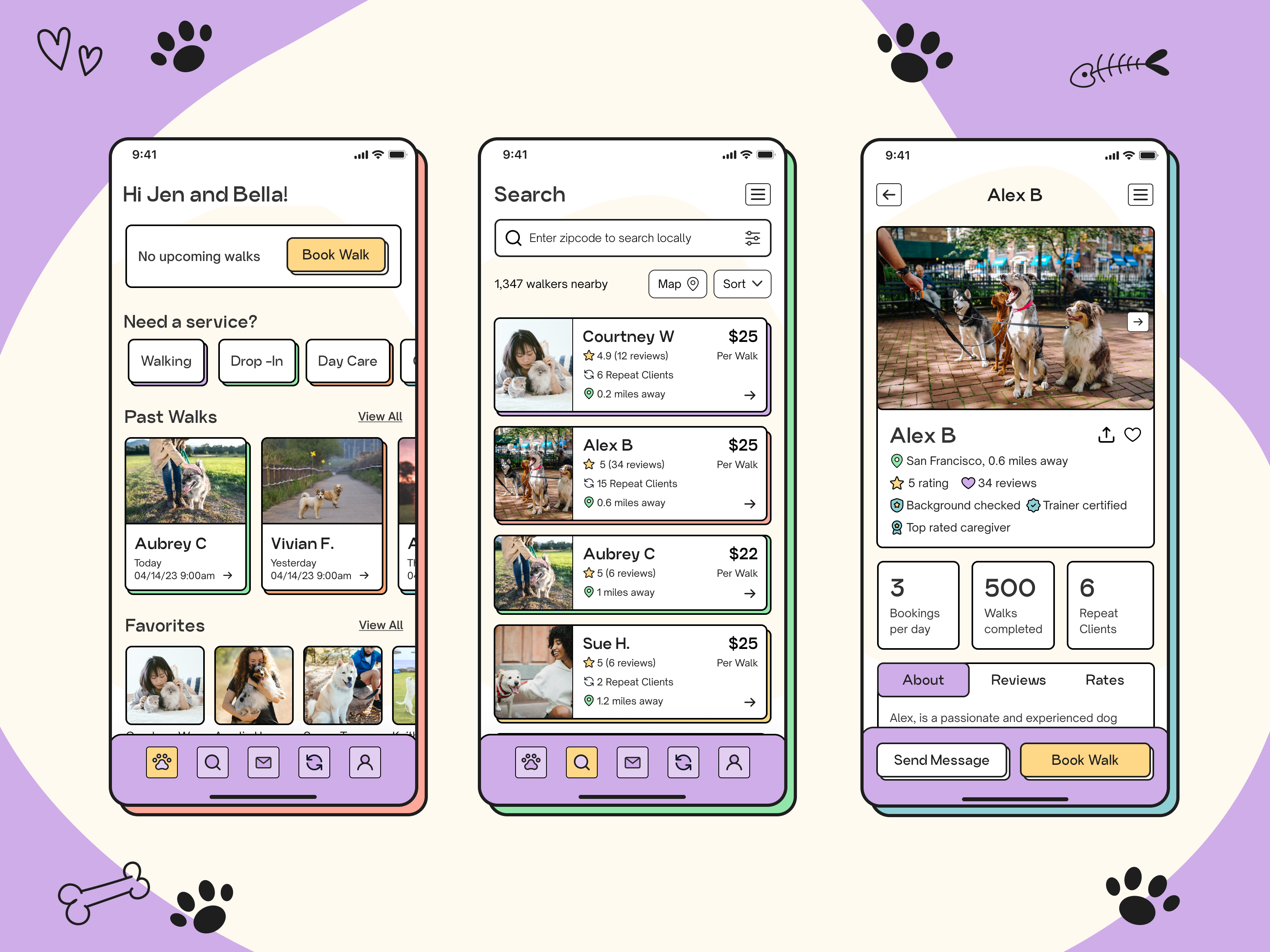 MeoWoof - Pet Sitting App Case Study By Jen Satzger On Dribbble