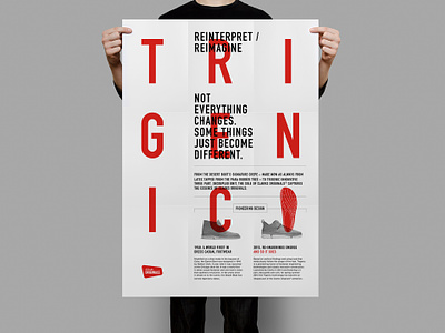 Clarks Trigenic Poster branding clarks clarks originals design graphic design poster red shoes sneakers trigenic