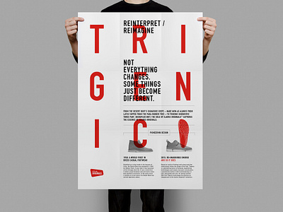 Clarks Trigenic Poster branding clarks clarks originals design graphic design poster red shoes sneakers trigenic