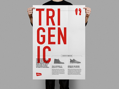 Clarks Trigenic Poster clarks clarks originals design graphic design modern craft poster poster design red shoes sneakers trigenic