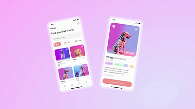 Pet Adoption App Concept🐶 animation app application cat creative dog figma pets ui ui design video