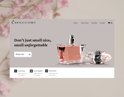 Landing page | Perfume shop design illustration logo perfume perfume shop ui ux website