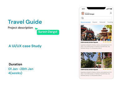 UI/UX case study of Travel Guide figma guideapp travelapp ui uidesign ux