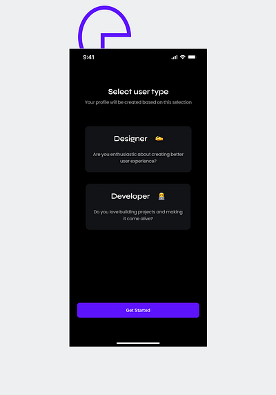 Day 64 of 100 Daily UI - Select user type app design graphic design ui ux