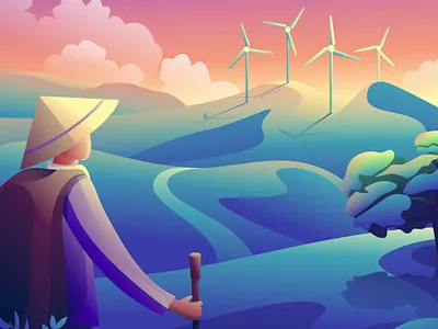 Energy Environment Exploration Illustration adventure electricity energy environment illustration landscape illustration travel