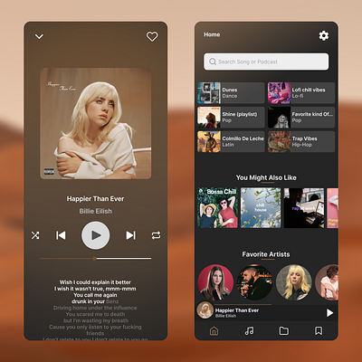 Music Player App Design app design musicplayerapp musicplayerui ui ui ux design uimusicapp