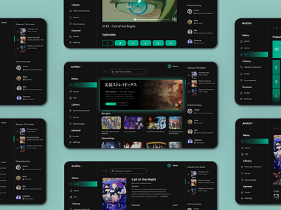 Anime Streaming App app design graphic design ui vector