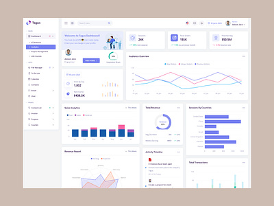 Tagus - Material Design Admin Dashboard admin dasboard admin template analytics dashboard best shot on dribbble envytheme lms minimal design project management trending on dribbble web design