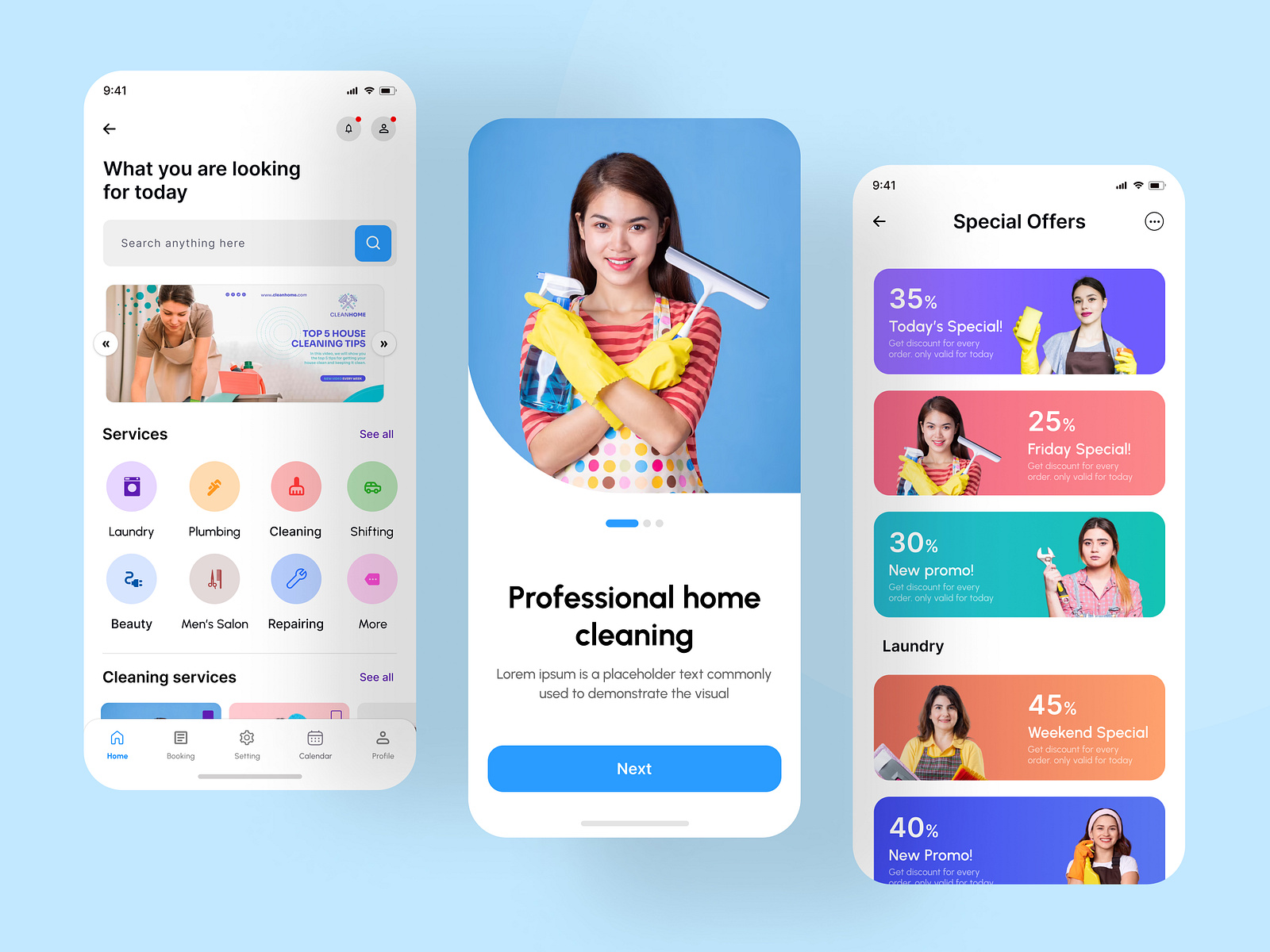 Cleaning Services App by Saheda akter Shipa for SylGraph on Dribbble