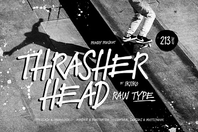 Thrasher Head - Rough Handwriting Font culture graffiti graffiti font hand drawn handwriting handwriting font hipster font hypebeast layout font magazine magazine font pen font pencil font poster poster font rough font signature signature font street font urban font