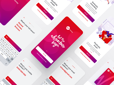 Virgin Money Australia: Onboarding bank banking app credit card finance financial fintech money onboarding signup walkthrough welcome login