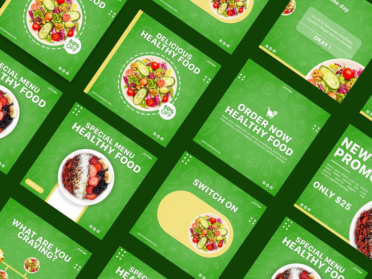 Healthy Food - Social Media Post - Banner Design by Rizal Zakaria on ...