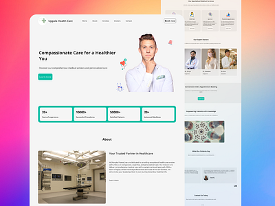 Hospital Website Landing page app branding case study design graphic design illustration landingpage logo ui uiux ux uxui vector webdesign website