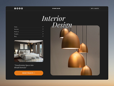 Studio Bliss - Interior Design Studio Website architecture branding design graphic design interior design landing page studio ui web design website