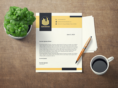 Construction Agency Letterhead branding coreldraw design graphic design letterhead vector