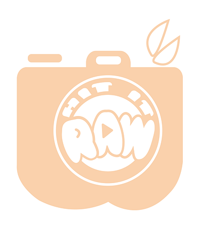 Hit It Raw Logo Design branding cheeky graphic design logo peach photography vector