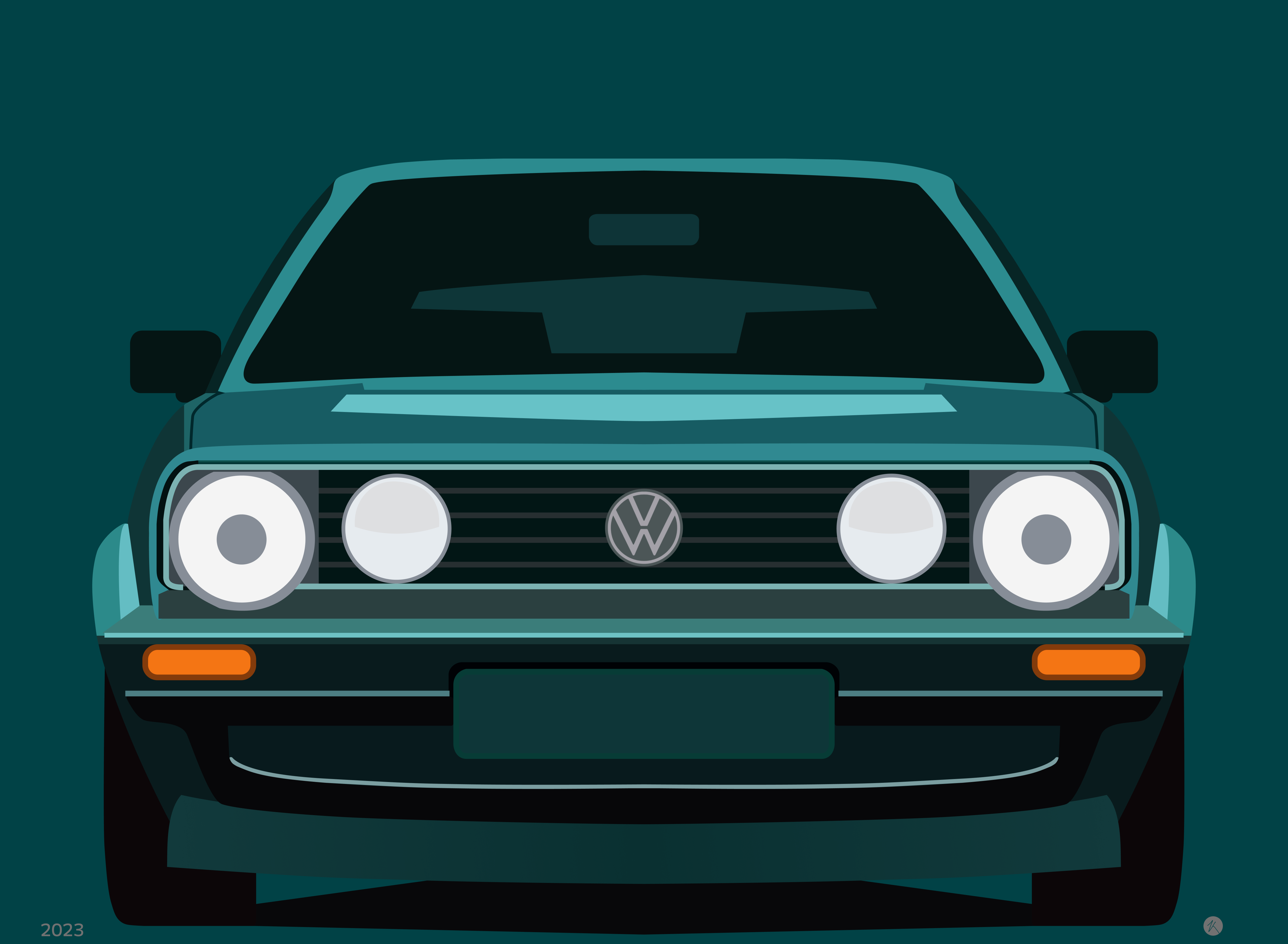 VW Golf GTI Minimalism art auto background branding car design germany graphic design illustration minimal minimalism poster style vector volkswagen