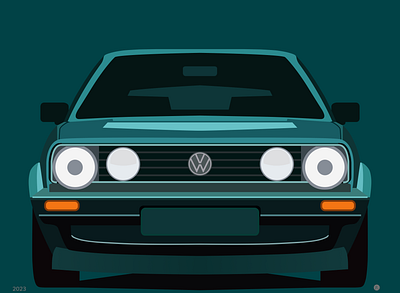 VW Golf GTI Minimalism art auto background branding car design germany graphic design illustration minimal minimalism poster style vector volkswagen