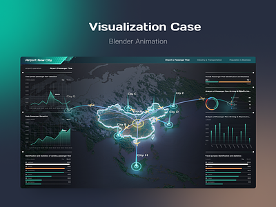 Blender animation about map visualization 3d animation ui