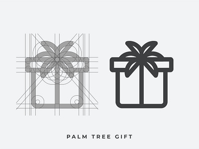 Palm Tree Gift beach birthday box branding design gift icon illustration lines logo mark minimal nature ocean palm palm tree sunset symbol vector