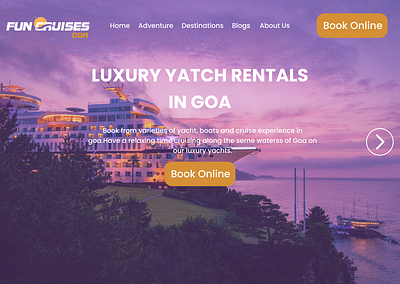 Fun Cruises Goa - The Luxury Experience 100days branding challenge daily ui design design illustration logo ui ui website design ux vector web design website