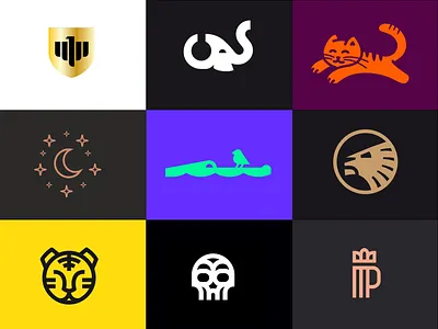 Logo collection SALE cat crocodile crown eagle elephant lion logo moon music night princess shield skull tiger