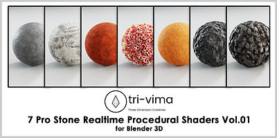 7 Pro Stone Realtime Procedural Shaders Vol01 3d 3d animation 3d design 3d rendering animated design illustration