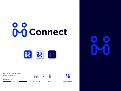 Connect Logo Design | Man + Connect Logo Concept brand identity branding community community logo connect connection logo design dribbble graphic design icon design letter mark logo logo design minimalist modern modern logo people popular trendy logo team logo together logo