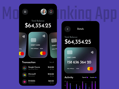 BankPro-Banking App animation app app design awe bank card banking banking app finance finance app financial app ios mobile app mobile banking motion graphics