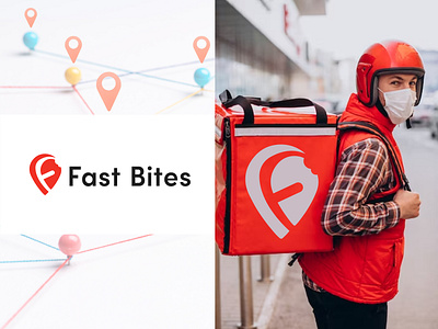 Fast Bites Food delivery logo,F logo bite logo creative logo custom logo delivery logo design f logo food deliver logo location logo logo logo design logo for company minimalist modern logo simple logo