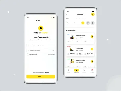 Adaptalift - Material Handling Equipment Mobile App adaptalift android application b2b cashier design cashier system equipment equipment 2 equipment mobile app handling iphone material mobile app mobile application mobile ui product design uidesign uiux user interface ux ui