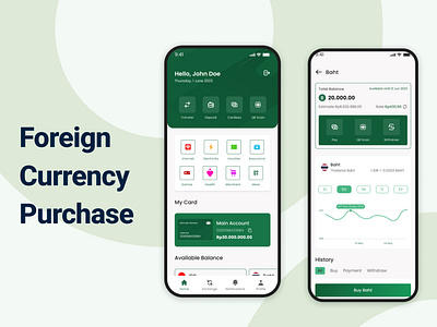 Foreign Currency Purchase app design ui website