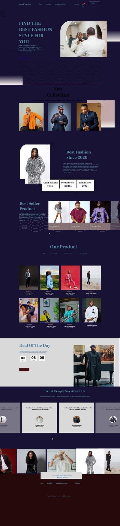 fashion landing page branding graphic design ui