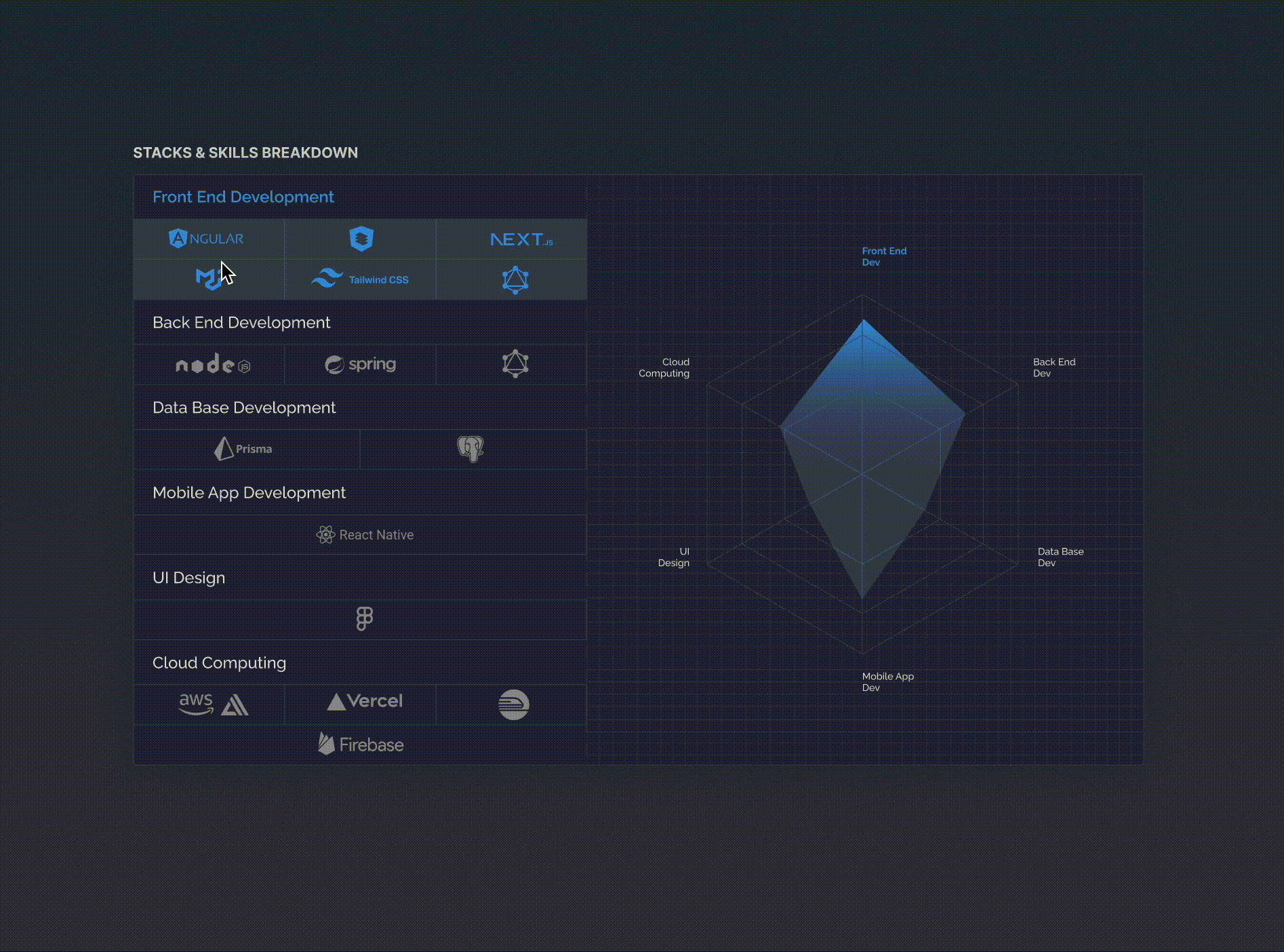 Developer Stacks Visual analytic chart chartjs graphs illustration ohd ui uiux web design web ui