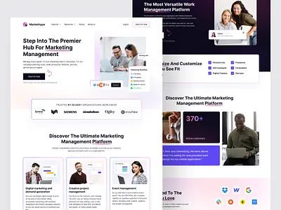 Marketing Management Landing Page kanban management marketing management planning productivity project management project management tool saas task task list task management team management website tech todo workflow automation