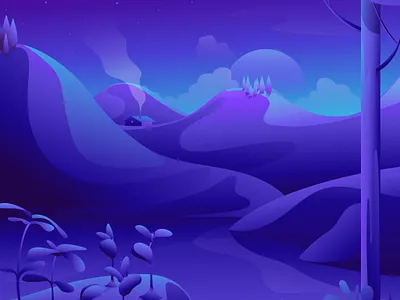 Rural Peaceful Landscape - Birth adventure environment illustration landscape illustration travel wallpaper